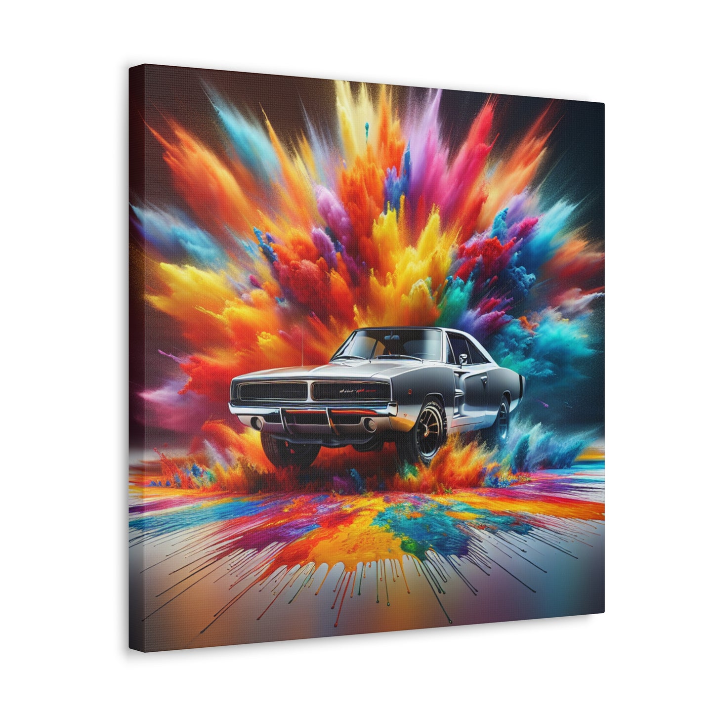 Vintage Dodge Charger Wall Art, High-Quality Car Canva Painting, Perfect for Garage Decor and Car Enthusiast Gifts