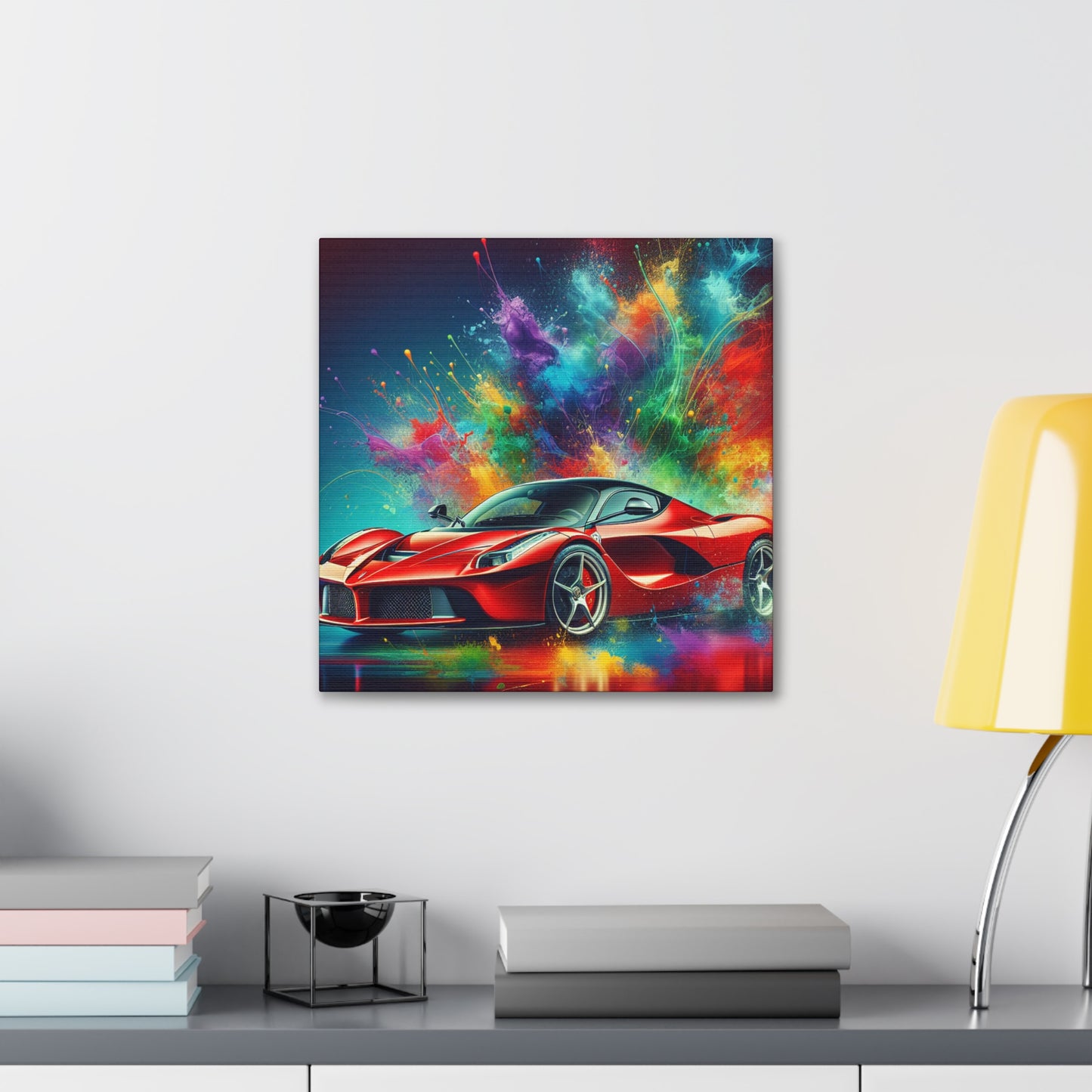 Luxury Ferrari Canva Painting - Home Decor, Wall Art, Unique Gift for Car Lover, High Quality, Hand-painted and Ready to Hang Artwork