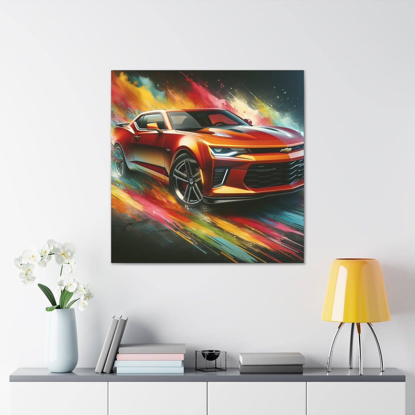 Chevrolet Camaro Wall Art - Large Canva Painting - Unique Home Decor for Car Lovers - Ideal Gift for Chevrolet Fans - Quality Print Artwork