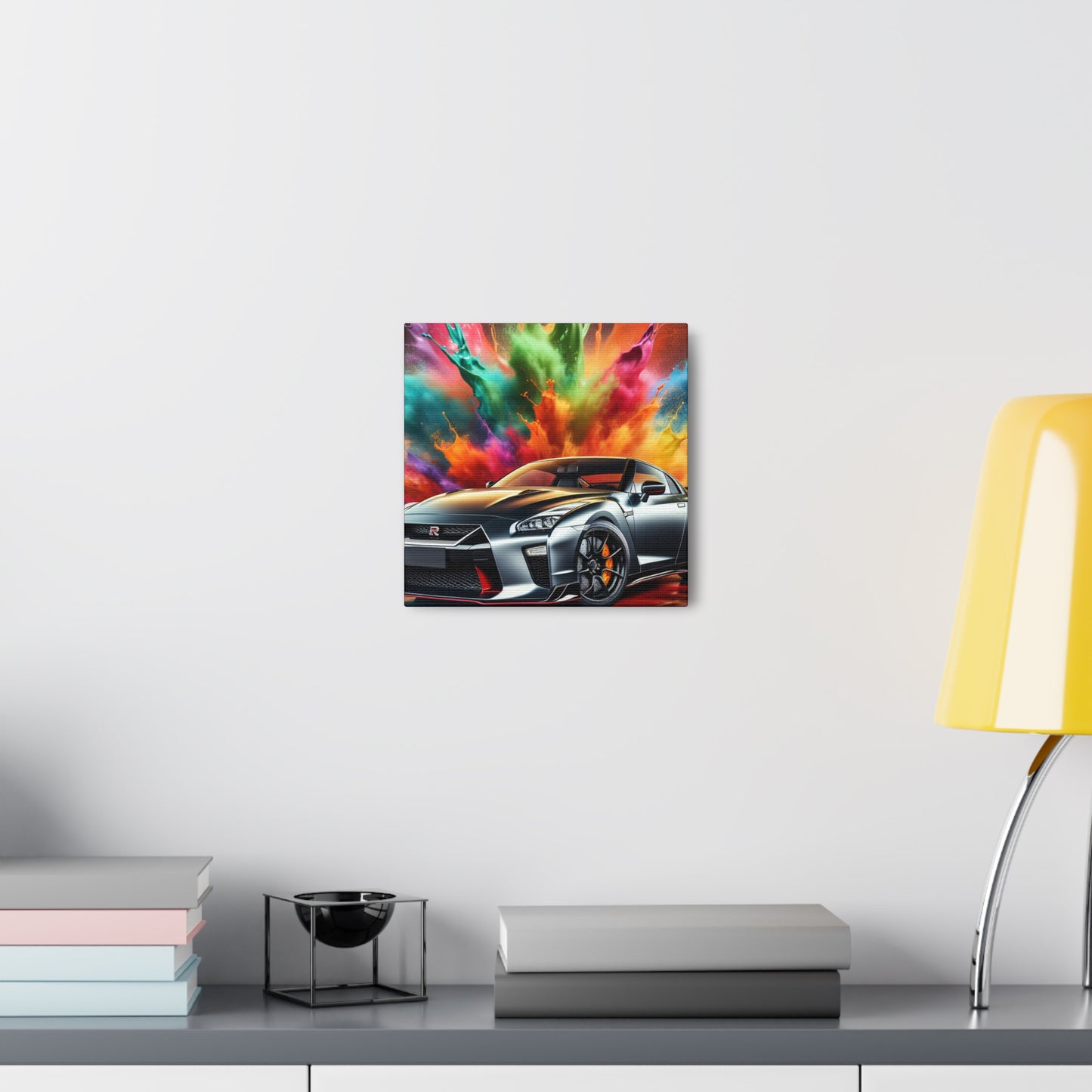 Nissan GT-R Canva Wall Art, Modern Sports Car Painting, Perfect Gift, Home or Office Decor, Auto Enthusiast Must-Have, Car Artwork