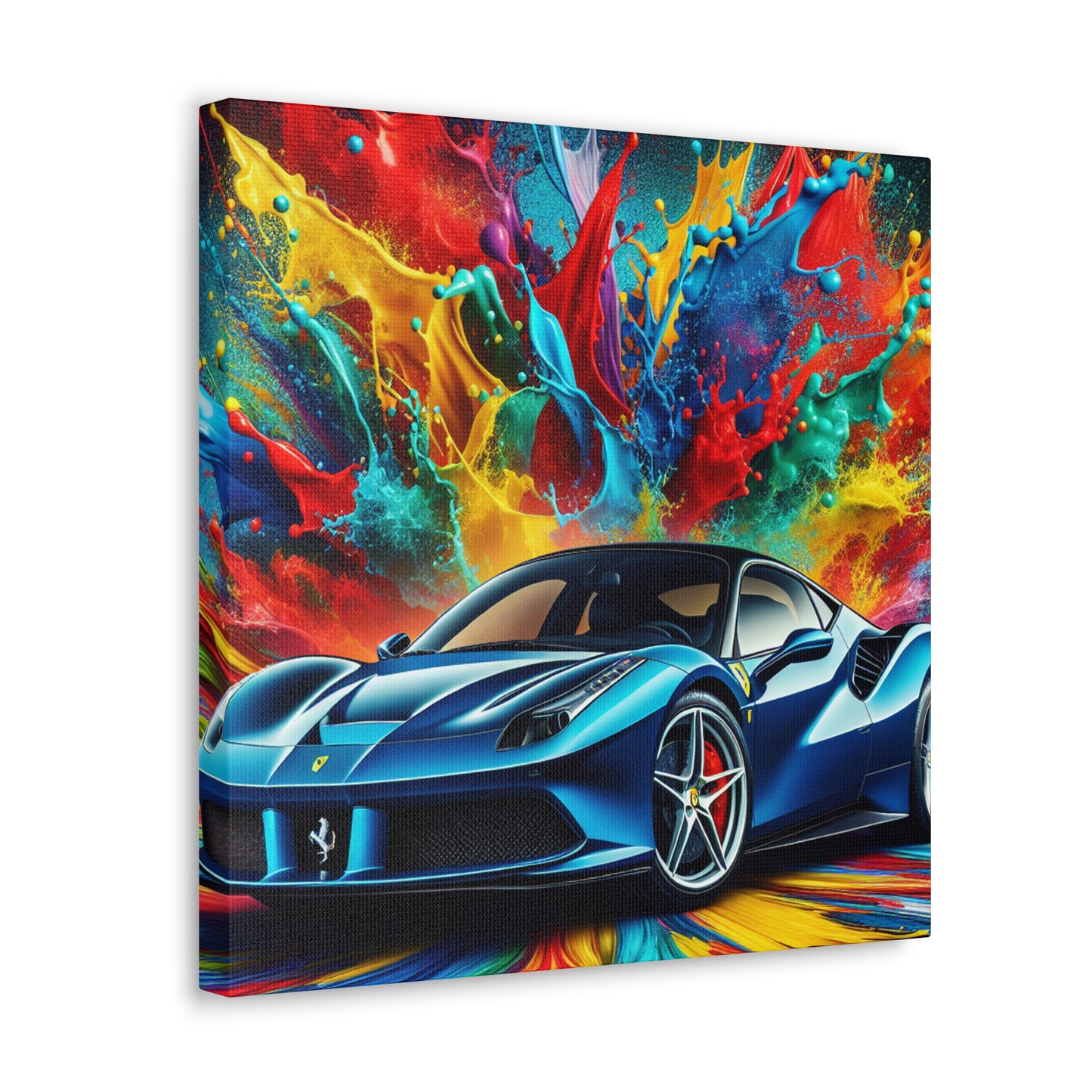 Ferrari Car Canva Painting Modern Wall Art - Luxury Sports Car Decor - High-Quality European Design - Motor Enthusiast Gift