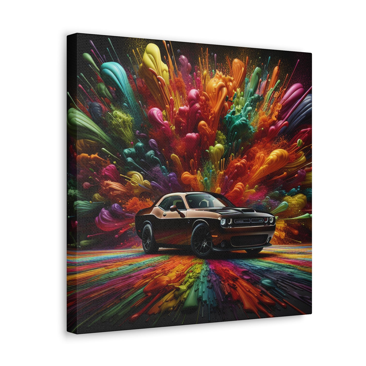 Dodge Challenger Car Wall Art, Modern Automotive Canva Painting, Home Decor, Large Canvas Garage Artwork, Perfect Gift for Car Enthusiasts