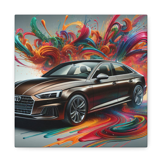 Audi A5 Car Artwork - Large Modern Wall Decor, Luxury Car Canva Painting, Unique Gift for Auto Enthusiast and Car Lovers