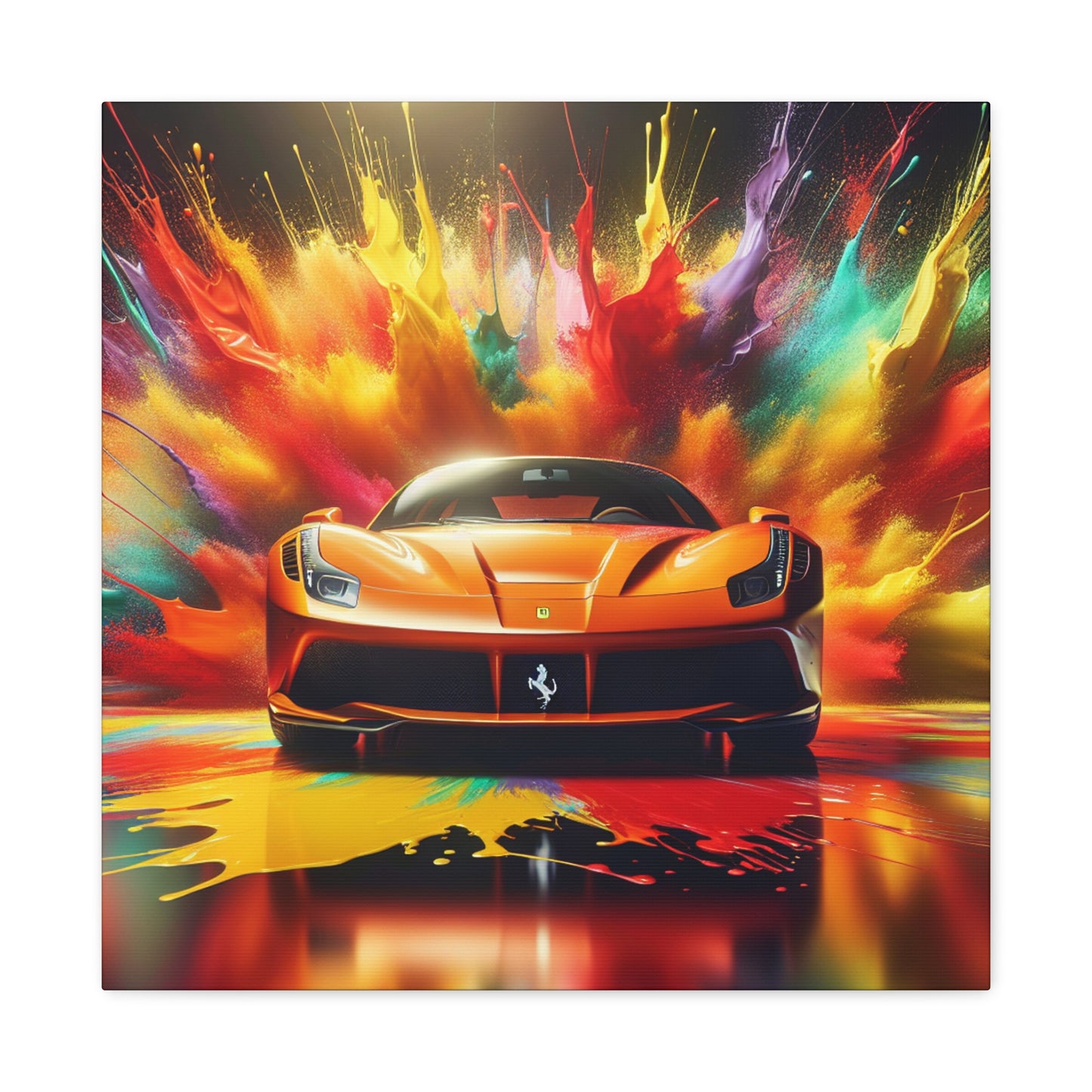 Ferrari Canva Painting, Luxury Car Artwork, Wall Decor, Handmade Piece, Perfect for Home and Office, Ideal Gift for Car Enthusiasts