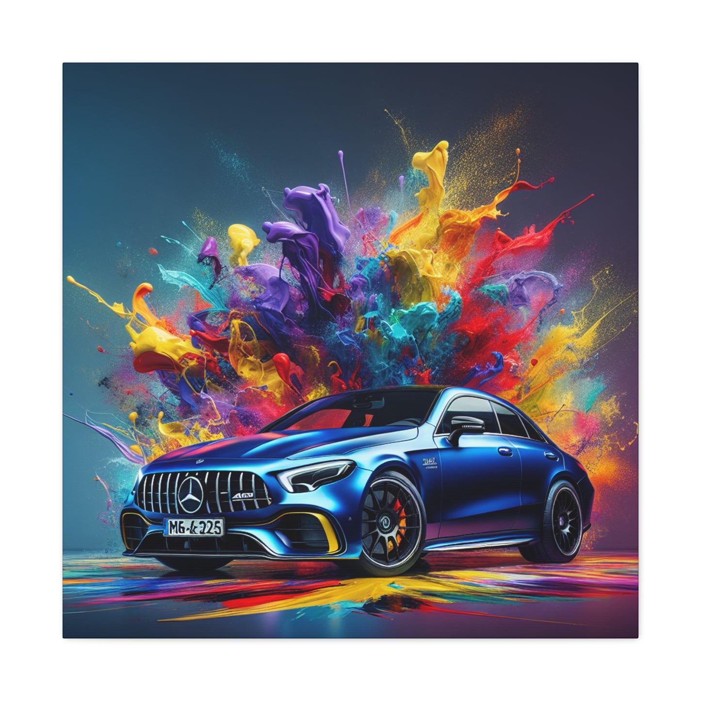 Mercedes AMG Wall Art Canva Painting - Hand Painted, Home Decor, Car Enthusiast Gift, Luxury Auto Artwork, Vehicle Masterpiece.