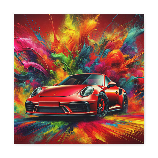 Porsche 911 Car Canva Painting, Hand Painted Wall Art, Luxury Sports Car Home Decor, Unique Gift for Car Enthusiasts and Porsche Lovers