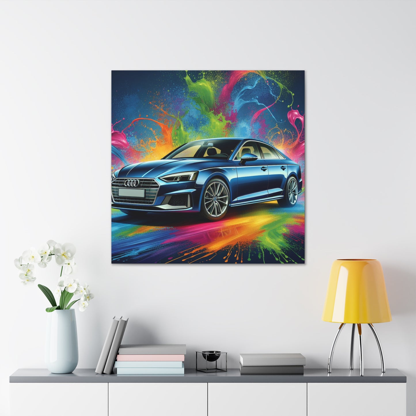 Audi A5 Canva Painting, Hand-Painted Wall Art, Luxury Car Print, Home Decor, Unique Gift for Car Enthusiast, Petrolhead, and Audi Lovers