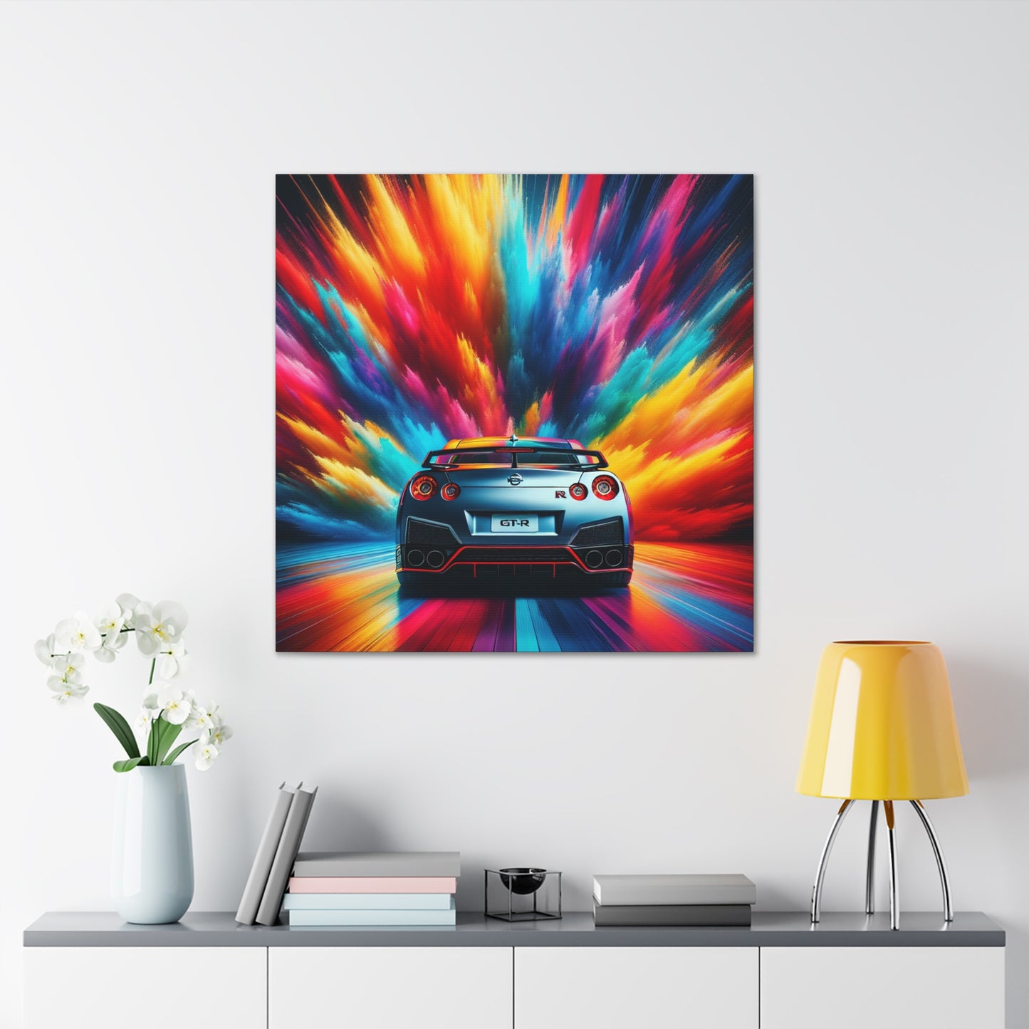 Nissan GT-R Car Canva Painting, Enthusiast Art, Home Decor Wall Hangings, Automotive Large Print, Garage and Man Cave Nostalgic Must-Have