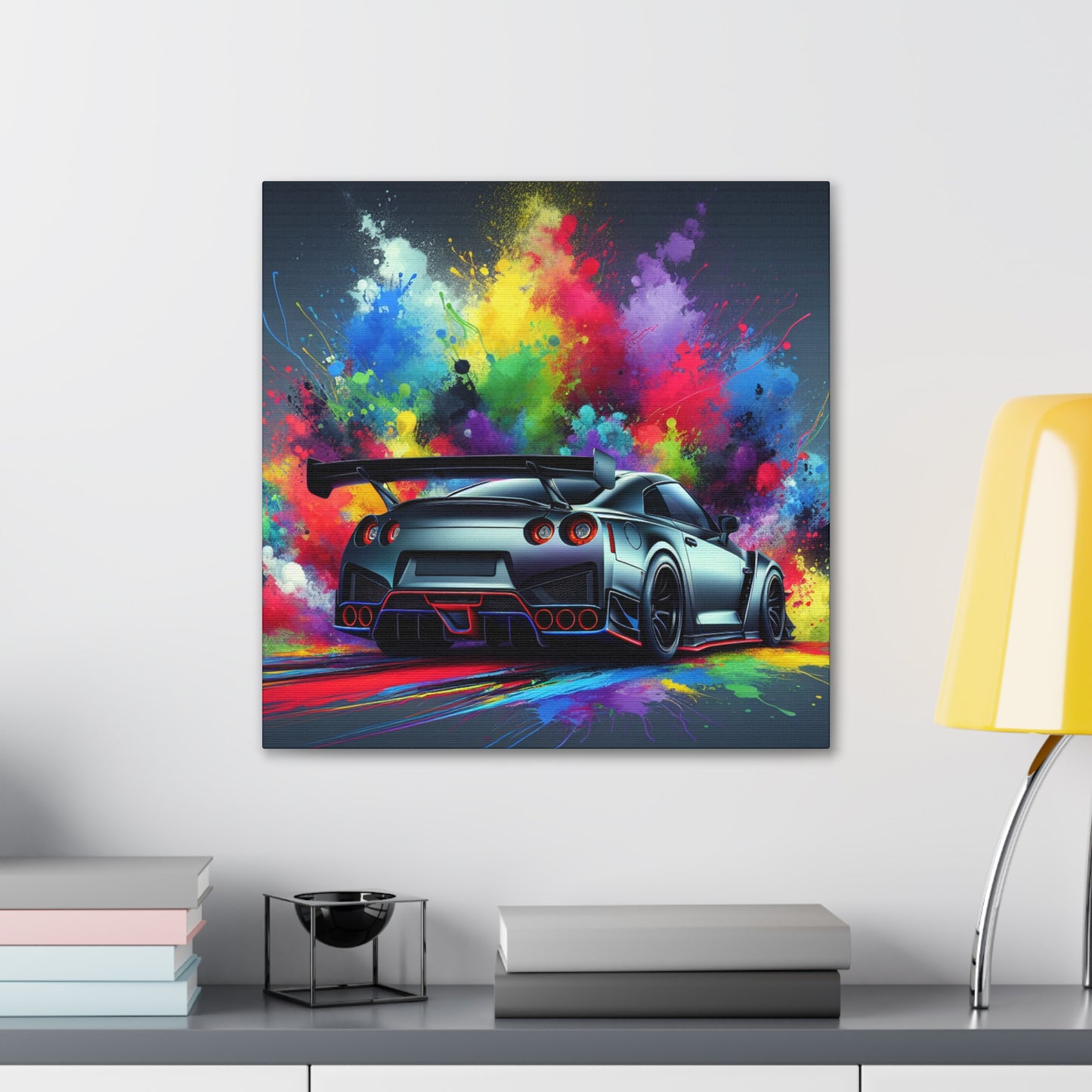 Nissan GT-R Canva Painting - High Quality Wall Decor, Modern Sports Car Artwork, Perfect Gift for Car Enthusiasts and Collectors