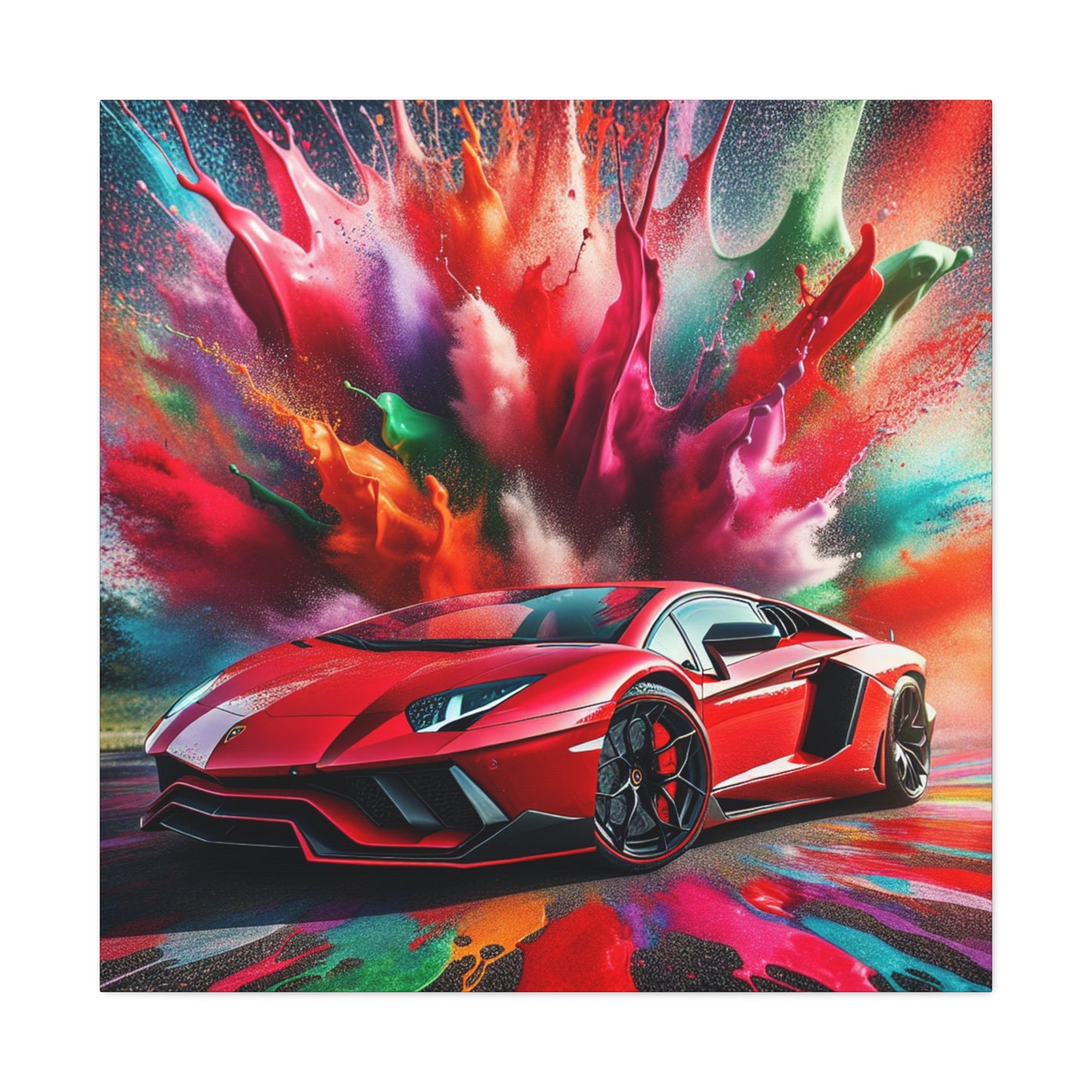 Lamborghini Aventador Canva Painting - Luxury Super Car Wall Art Print - Automotive Decor for Garage, Man Cave, Office, Game Room