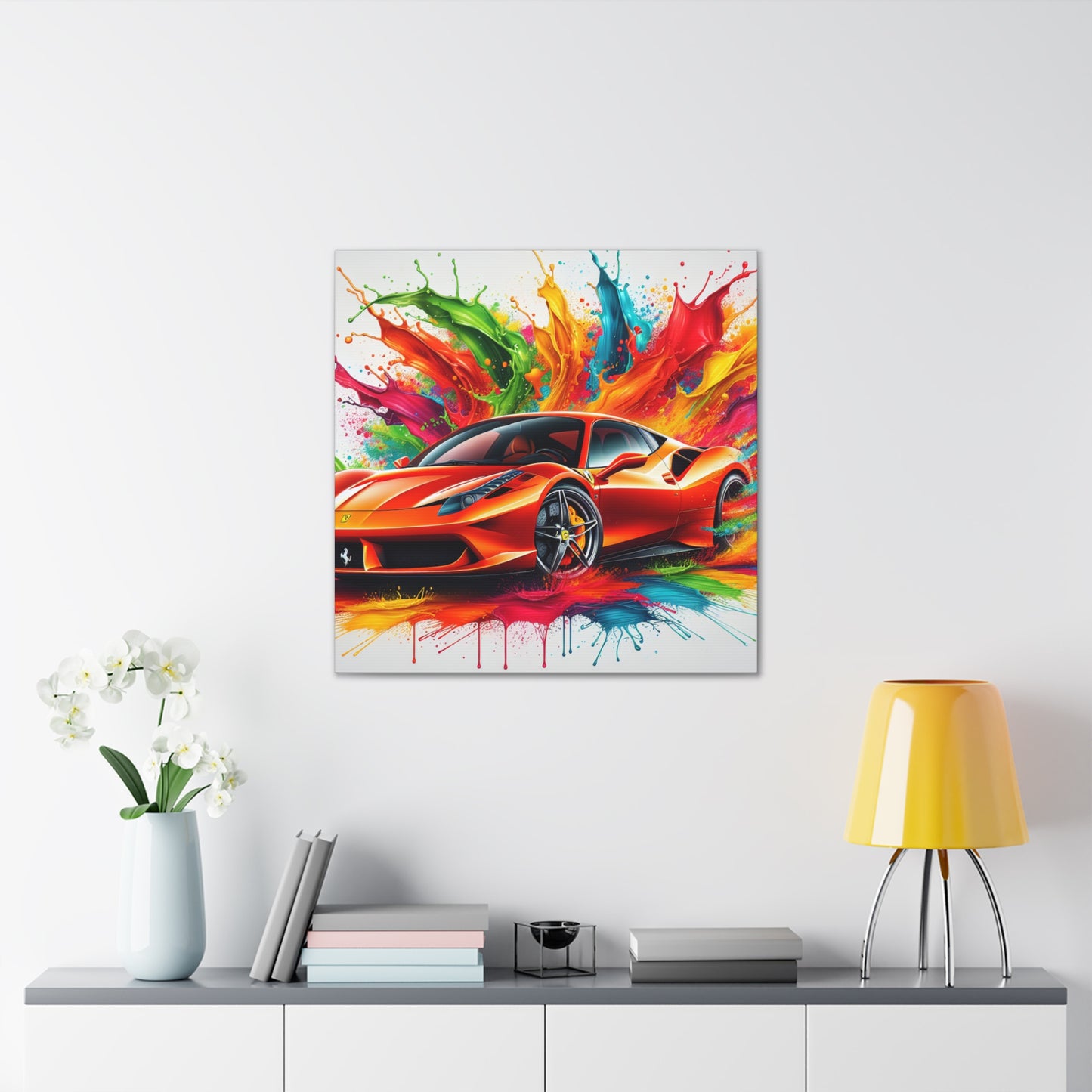 Ferrari Wall Art Canva Painting - Luxury Car Home Decor, Exclusive Italian Supercar, Perfect Gift for Car Enthusiasts and Collectors