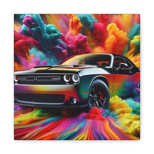 Dodge Challenger Wall Art - Car Canva Painting, Framed Automotive Decor, Ideal for Car Enthusiast, Vintage Style, Garage Artwork, Gift Item