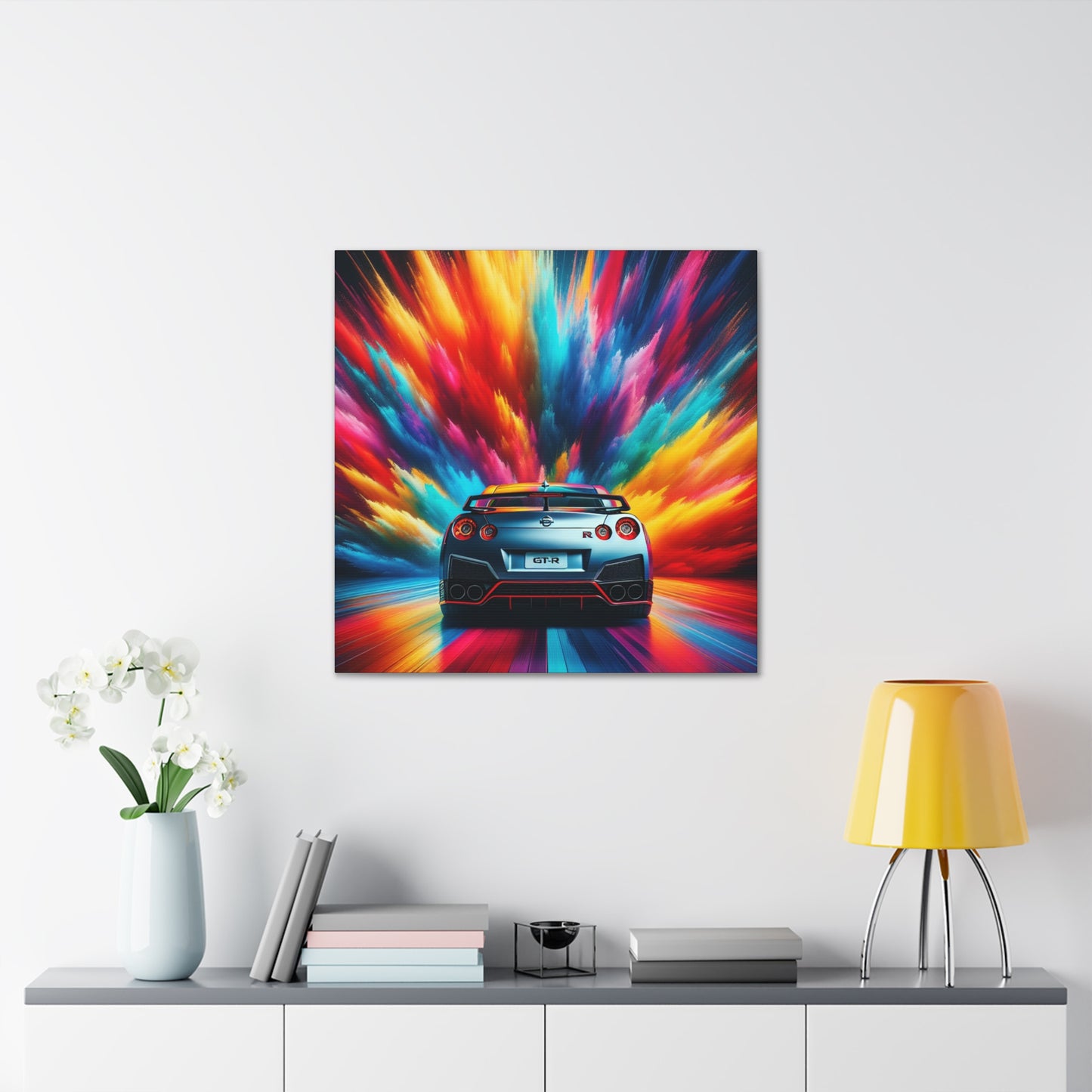 Nissan GT-R Car Canva Painting, Enthusiast Art, Home Decor Wall Hangings, Automotive Large Print, Garage and Man Cave Nostalgic Must-Have