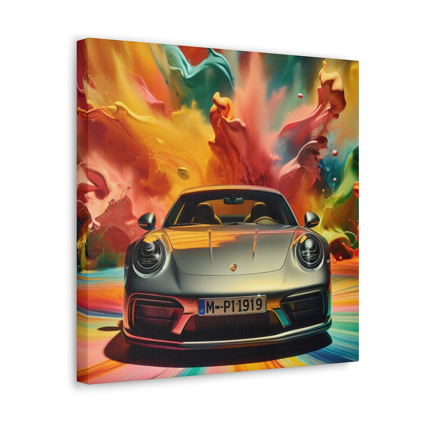 Porsche 911 Canva Painting, Sports Car Wall Art, Luxury Garage Decor, Auto Enthusiast Gift, Home Decoration, High Quality Print