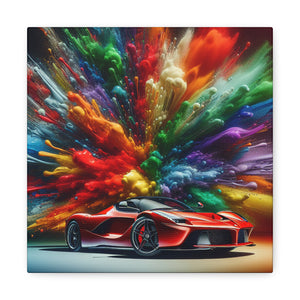 Ferrari Enthusiast Canva Art - Luxury Car Wall Decor - High-Quality Print, Hand-Painted Inspired for Living Room, Man Cave, Game Room