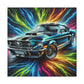 Vintage Ford Mustang Wall Art, Hand-Painted Car Canva, Perfect Gift for Auto Enthusiasts, Collector's Item, Home or Office Decor