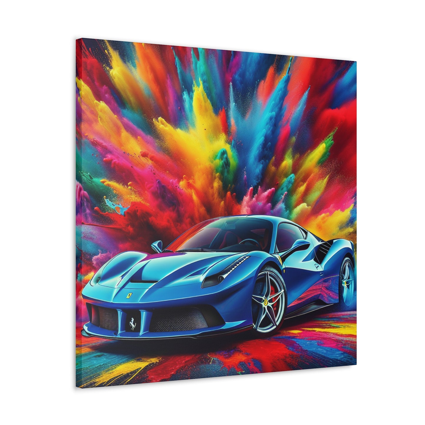 Ferrari Canva Wall Art - High Quality Luxury Car Painting - Perfect Gift for Car Enthusiasts, Home and Office Decor, Men's Man Cave Artwork