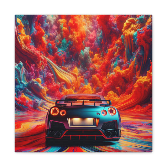 Nissan GT-R Car Canva Painting - Wall Art for Home, Office, Garage - Perfect Gift for Car Enthusiasts and Nissan Fans