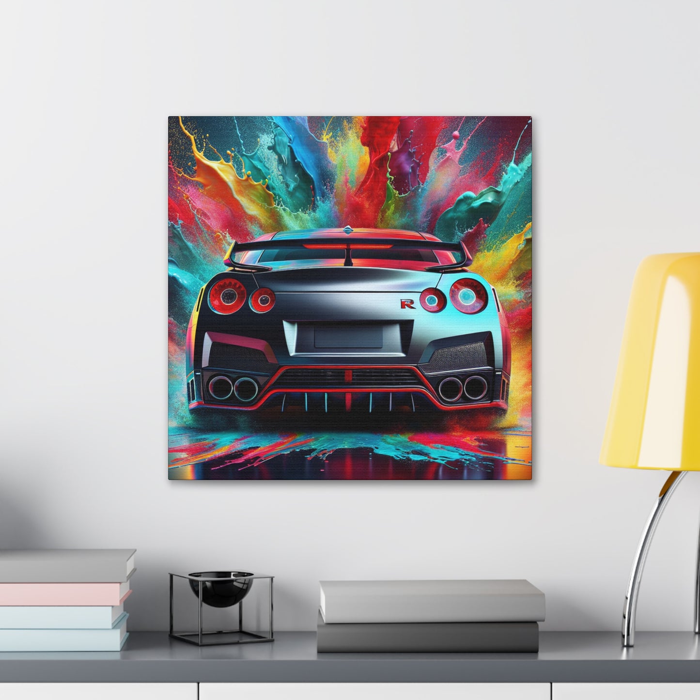 Nissan GT-R Wall Art, High-Quality Car Canva Painting, Home Decor, Man Cave Essential, Performance Car Artwork, Gift for Car Lovers