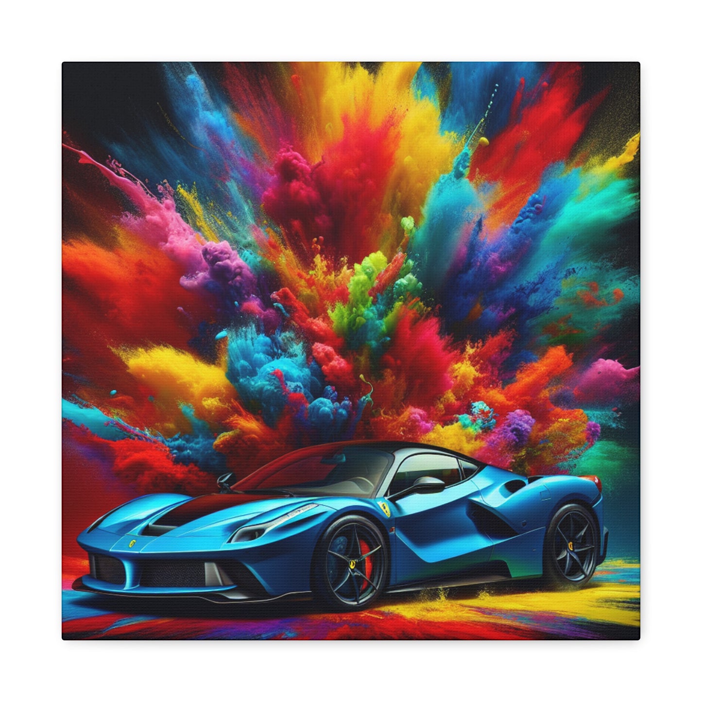 Ferrari Artwork Canva Painting - Luxury Car Wall Decor, Sports Car Print, Fast Automobiles Home Decorations, Collectible Car Lover Gift