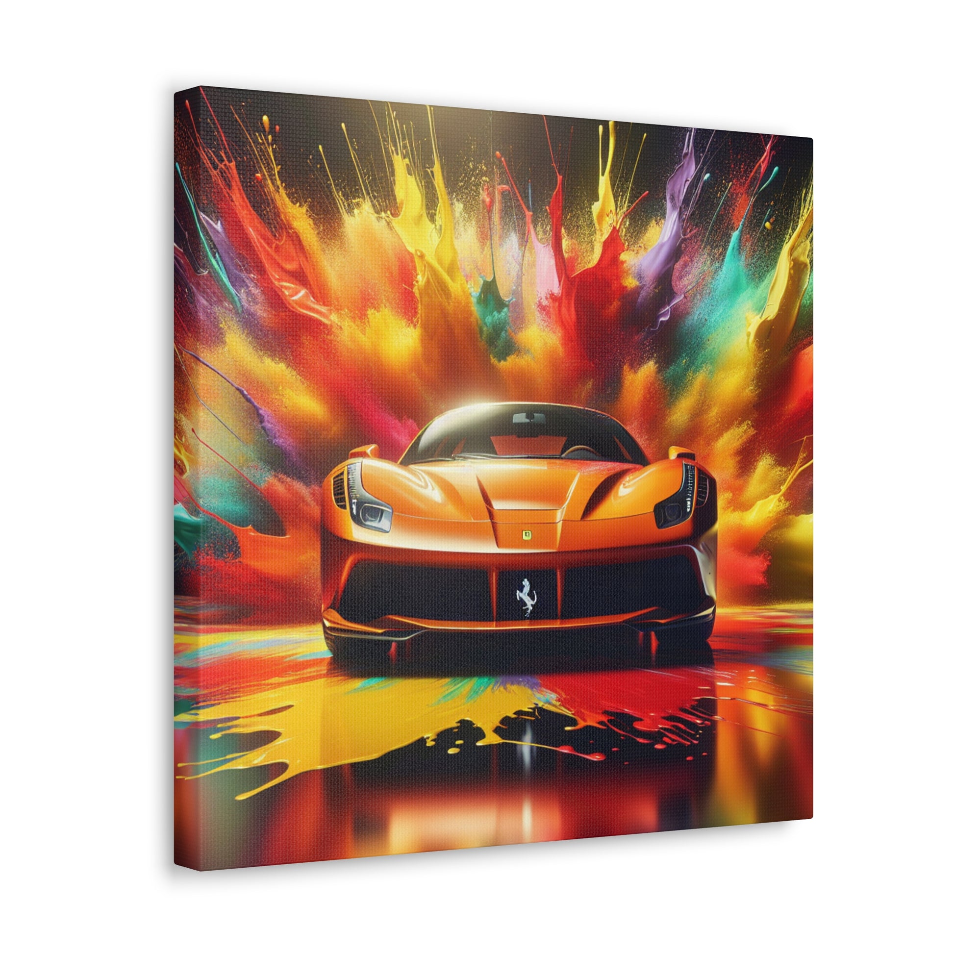 Ferrari Canva Painting, Luxury Car Artwork, Wall Decor, Handmade Piece –  Wheel Canvas