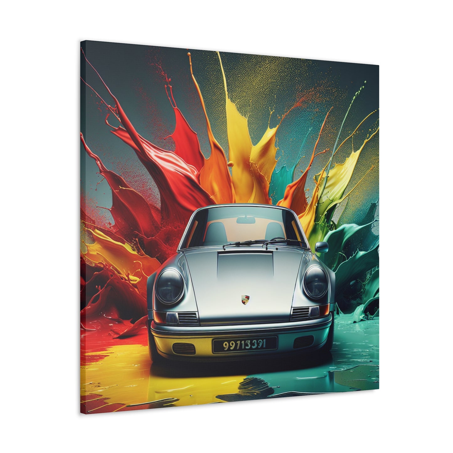 Porsche 911 Canva Painting, Wall Art for Man Cave, Home Decor, Luxury Car Art, Collector's Edition, Race Car Enthusiast Gift, Auto Wall Print