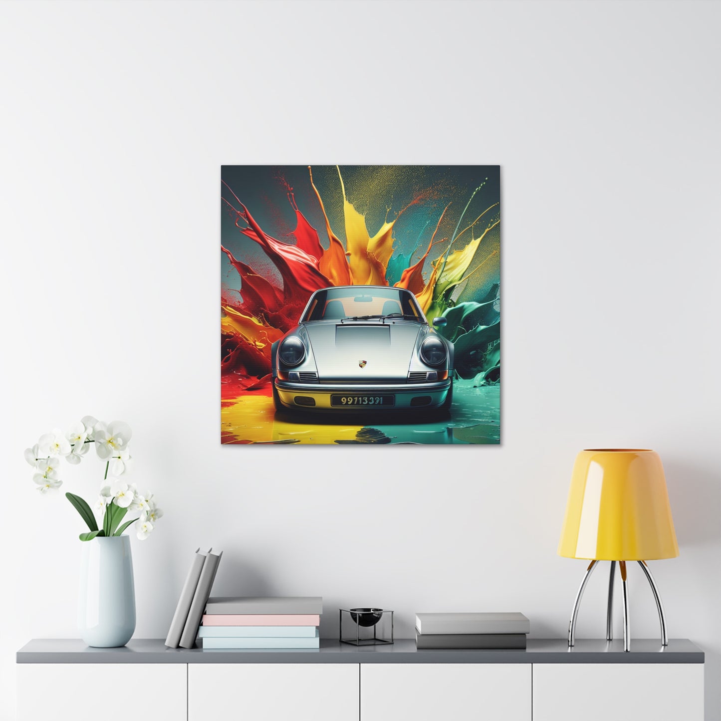 Porsche 911 Canva Painting, Wall Art for Man Cave, Home Decor, Luxury Car Art, Collector's Edition, Race Car Enthusiast Gift, Auto Wall Print