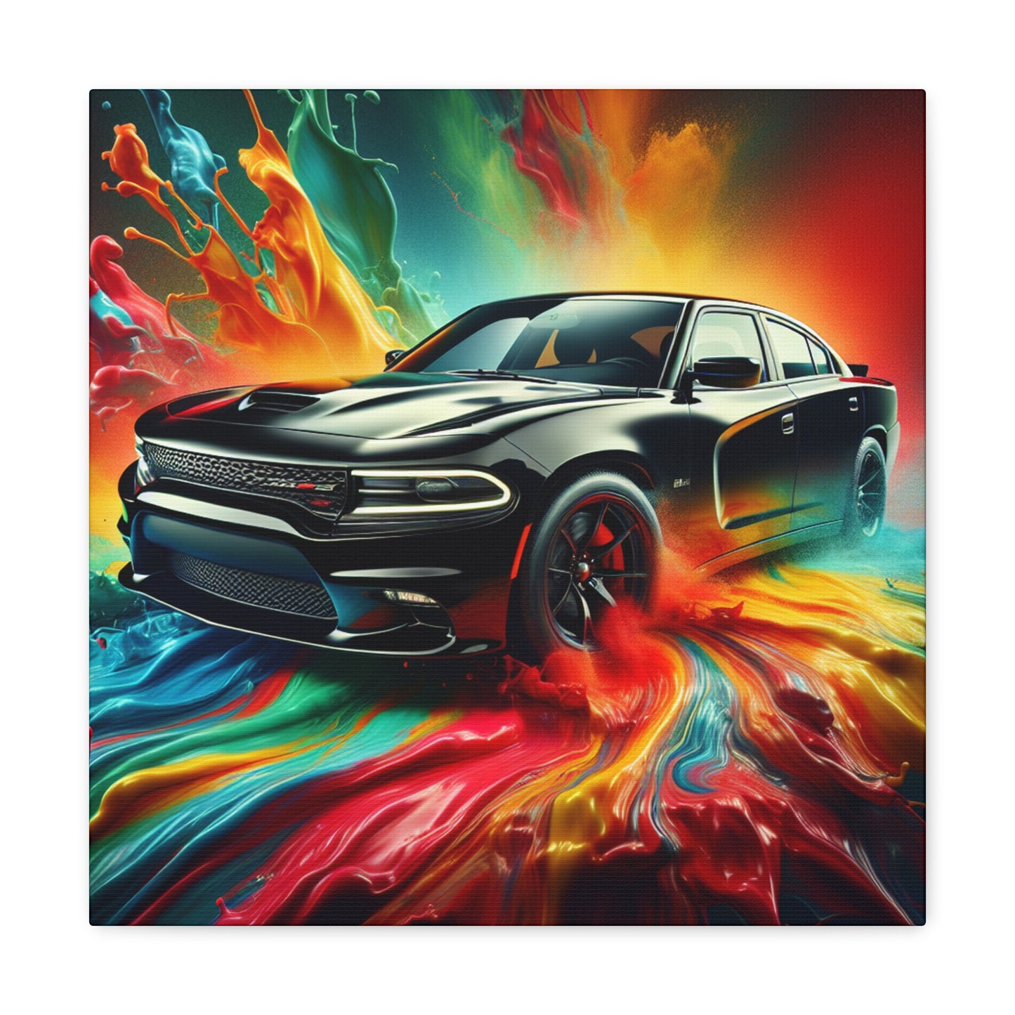 Dodge Charger Canva Painting - Large Wall Art, High Quality Home Decor, Unique Gift for Car Lovers and Enthusiasts