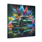 Vintage Dodge Charger Car Canva Painting - Classic Automobile Wall Art for Garage, Car Enthusiast Gift, Home Decor