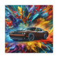 Dodge Challenger Wall Art, Classic Car Canva Painting, Home Decor, Handmade Garage Artwork, Office Decoration, Perfect Gift for Auto Enthusiasts