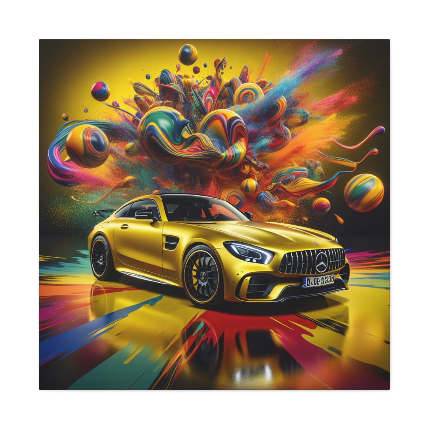 Mercedes AMG Wall Art Canva - Luxury Car Print, Modern Home Decor, Car Enthusiast Gift, Automotive Fine Art, Contemporary Painting