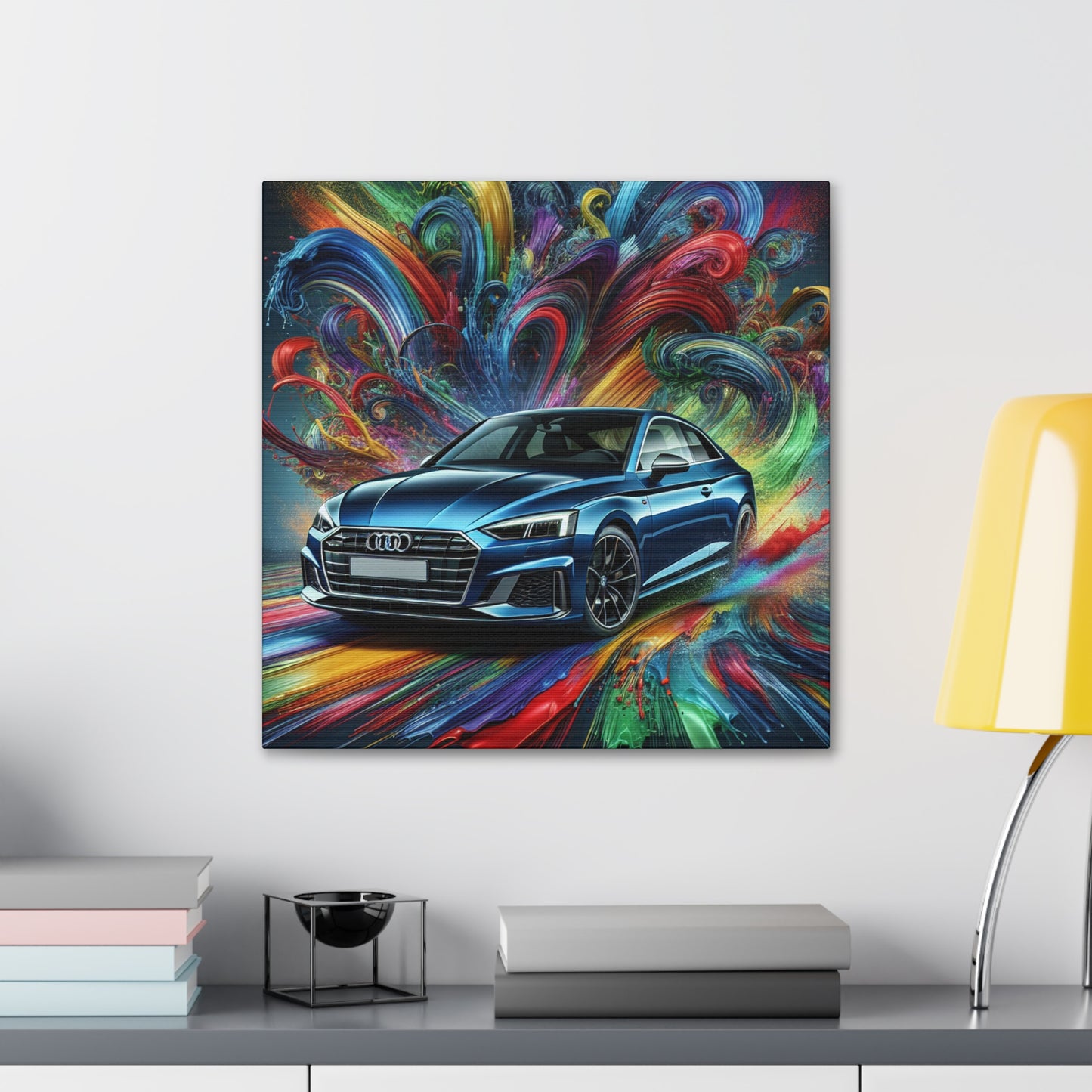 Audi A5 Canva Painting, Hand Painted Wall Art, Luxury Car Decor, Modern Home Office, Unique Gift for Car Lovers and Enthusiasts