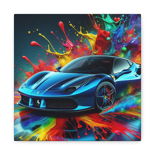 Ferrari Car Canva Painting, Luxury Sports Car Wall Decor, Unique Gift for Car Enthusiasts, High-quality Modern Home and Office Artwork