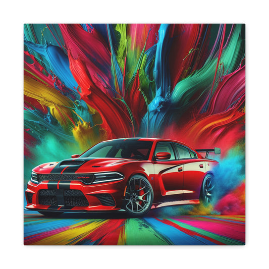 Dodge Charger Canva Painting - Large Wall Art, Home and Office Decor, Unique Car Artwork, Gift for Auto Enthusiasts, Car Lovers Present