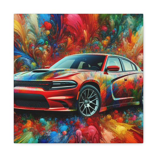 Dodge Charger Wall Art, Car Canva Painting, Automotive Decor, Classic Car Print, Unique Gift for Car Lovers, Garage and Man Cave Addition