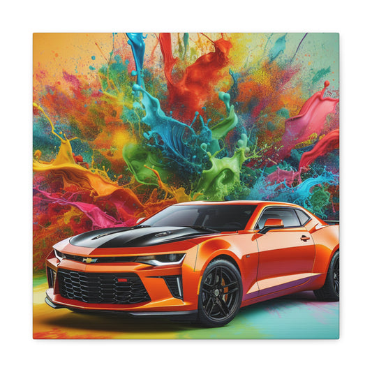 Chevrolet Camaro Canva Wall Art - Classic Car Home Decor, Vintage Auto Inspired Living Room Display, Perfect Gift for Car Enthusiast