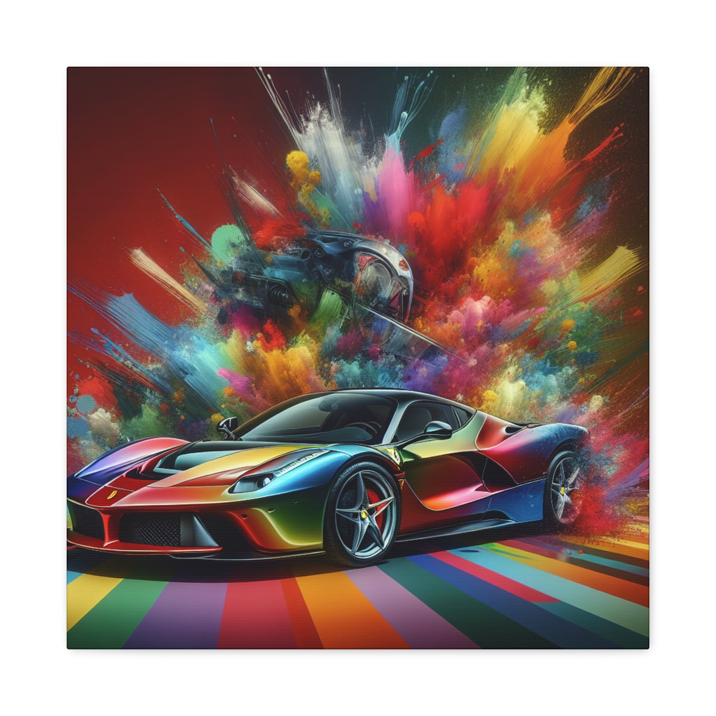 Ferrari Car Wall Art, Luxury Sports Car Canva Painting, Perfect Gift for Car Enthusiasts, Home and Office Decorative Piece, Collectible Artwork