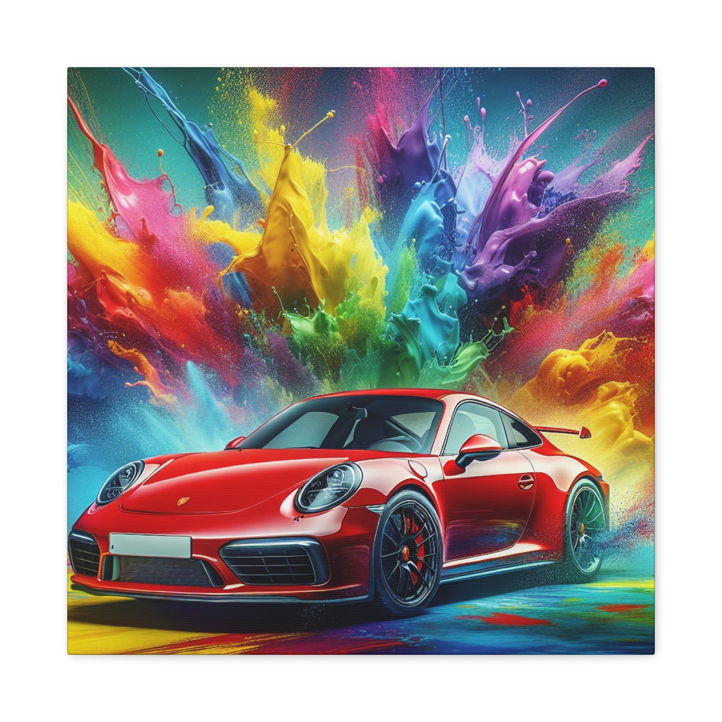 Porsche 911 Fine Art Canva Painting - Vintage Car Wall Decor - Luxury Automobile Artwork for Home and Office Decorations