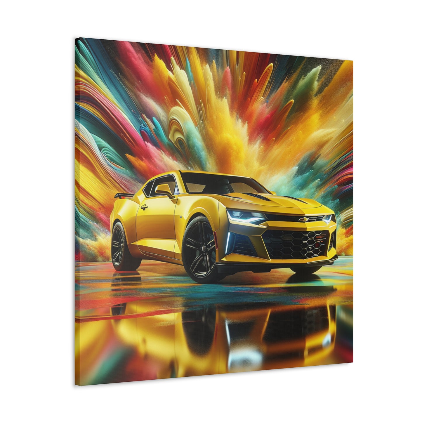 Chevrolet Camaro Wall Art Canva Painting - Classic Car, Automobile Decor, Unique Handmade Gift for Car Lovers and Enthusiasts