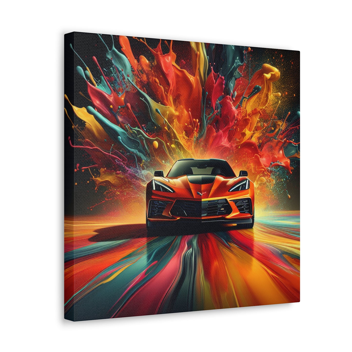 Chevrolet Corvette Wall Art, Canva Painting, Car Lovers Decor, Perfect Gift for Men, Unique Car Artwork, Automotive Wall Hanging