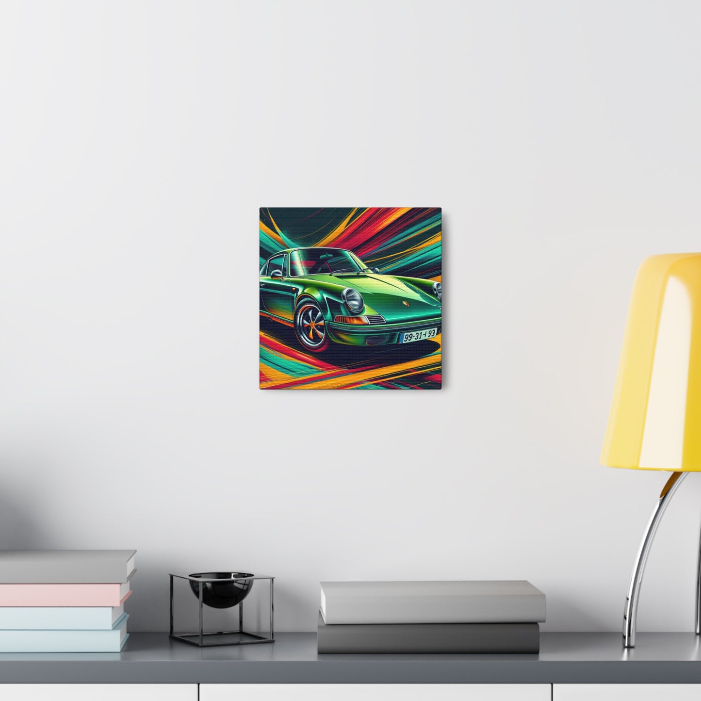 Porsche 911 Car Art Canva Painting, Handmade Wall Decor, Perfect Gift for Car Enthusiasts, Auto and Home Decorations