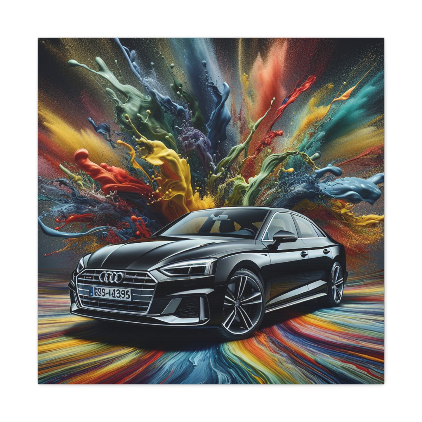 Audi A5 Canva Wall Art Painting, Handmade Car Artwork for Home Decor, Luxury Car Enthusiast Gift, Automobile Canva Print, Office Wall Hangings