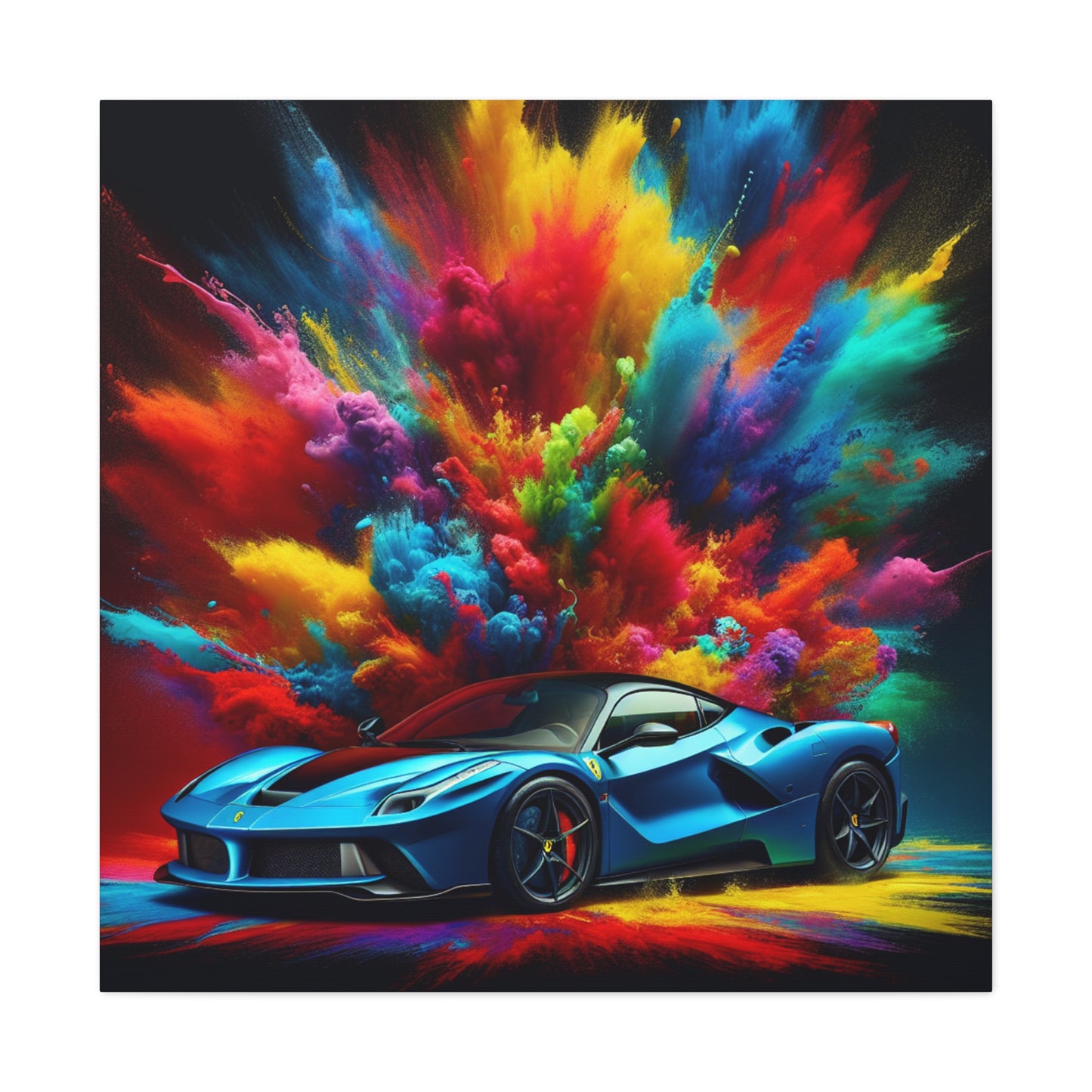 Ferrari Artwork Canva Painting - Luxury Car Wall Decor, Sports Car Print, Fast Automobiles Home Decorations, Collectible Car Lover Gift