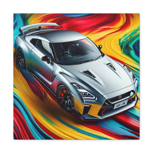 Nissan GT-R Sports Car Canva Painting - Perfect Wall Art Decor, Unique Gift for Car Lovers and Enthusiasts