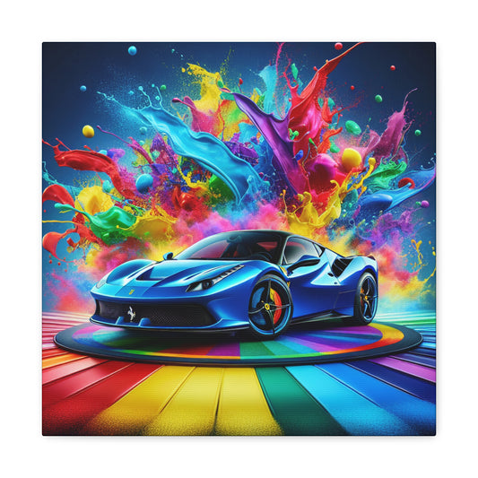 Luxurious Ferrari Art Canva, High Quality Wall Art, Detailed Car Painting, Home Decor, Man Cave Essential, Unique and Modern Design