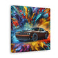 Dodge Challenger Wall Art, Classic Car Canva Painting, Home Decor, Handmade Garage Artwork, Office Decoration, Perfect Gift for Auto Enthusiasts