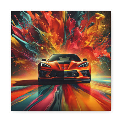 Chevrolet Corvette Wall Art, Canva Painting, Car Lovers Decor, Perfect Gift for Men, Unique Car Artwork, Automotive Wall Hanging