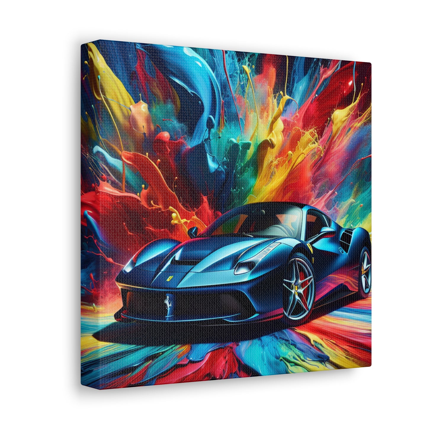 Ferrari Canva Painting - Luxurious Wall Art, Home Decor, Unique Gift for Car Enthusiasts and Sports Car Lovers, Handmade Artwork