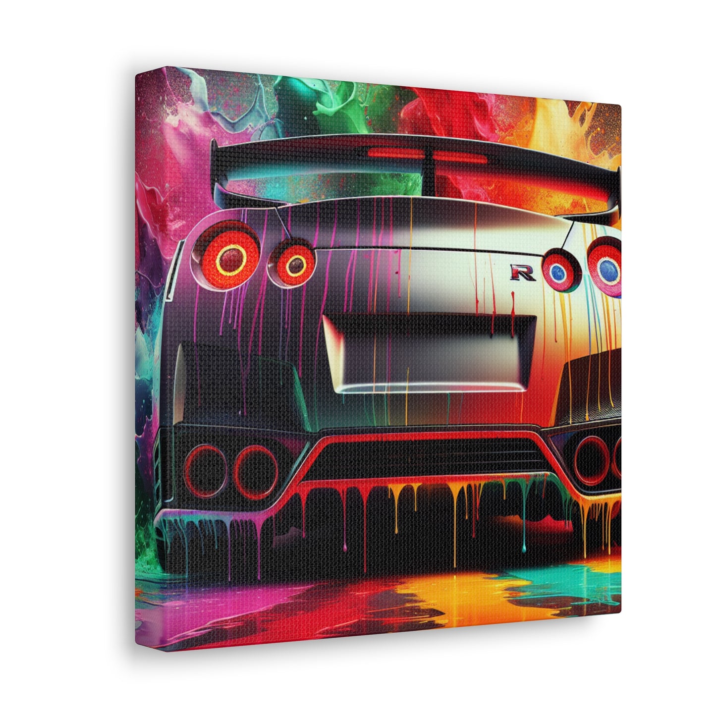 Nissan GT-R Canva Painting - Modern Wall Art, Handmade Car Artwork, Perfect Gift for Car Enthusiasts and Decor