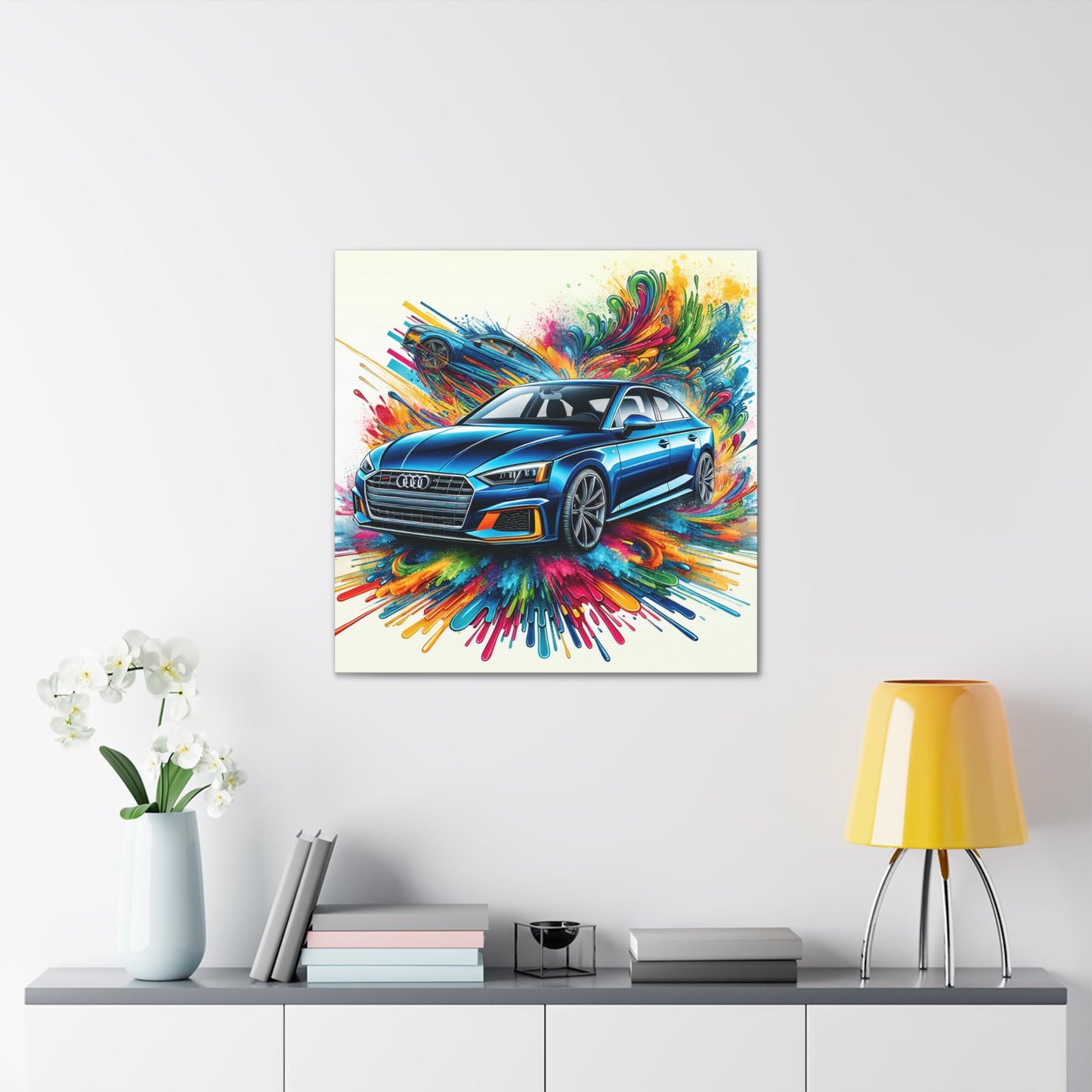 Audi A5 Canva Artwork, Wall Decor, Modern Car Painting, Luxury Vehicle Art, Perfect Gift, Auto Enthusiast, Home Decoration, Canva Poster